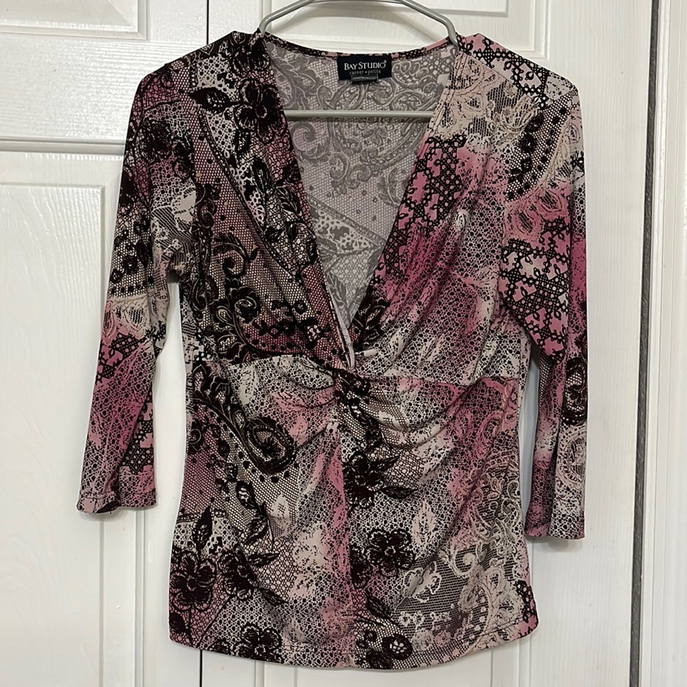 Bay Studio Career Petite V-Neck Blouse- Size: Unknown